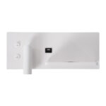 GloboStar® PALADIN 61354 Μοντέρνο Φωτιστικό Τοίχου - Απλίκα Ξενοδοχείου Bed Side LED 6W 720lm 36° AC 220-240V - Reading Light & Κρυφός Φωτισμός - Φορτιστές USB 3A & Wireless 20W - Μ30 x Π11 x Υ12cm - Φυσικό Λευκό 4500K - Λευκό - Δεξί - Image 3