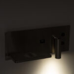 GloboStar® PALADIN 61355 Μοντέρνο Φωτιστικό Τοίχου - Απλίκα Ξενοδοχείου Bed Side LED 6W 720lm 36° AC 220-240V - Reading Light & Κρυφός Φωτισμός - Φορτιστές USB 3A & Wireless 20W - Μ30 x Π11 x Υ12cm - Φυσικό Λευκό 4500K - Νίκελ Βούρτσας - Αριστερό - Image 13