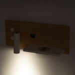 GloboStar® PALADIN 61360 Μοντέρνο Φωτιστικό Τοίχου - Απλίκα Ξενοδοχείου Bed Side LED 6W 720lm 36° AC 220-240V - Reading Light & Κρυφός Φωτισμός - Φορτιστές USB 3A & Wireless 20W - Μ30 x Π11 x Υ12cm - Φυσικό Λευκό 4500K - Ξύλο & Λευκό - Δεξί - Image 13