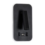 GloboStar® LADY-O 61363 Μοντέρνο Φωτιστικό Τοίχου - Απλίκα Ξενοδοχείου Bed Side LED 10W 1000lm 36° & 360° AC 220-240V - Reading Light & Κρυφός Φωτισμός - Φορτιστής USB 3A - Μ10.5 x Π10 x Υ18.5cm - Φυσικό Λευκό 4500K - Μαύρο - 3 Χρόνια Εγγύηση - Image 2