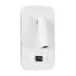 GloboStar® LADY-O 61364 Μοντέρνο Φωτιστικό Τοίχου - Απλίκα Ξενοδοχείου Bed Side LED 10W 1000lm 36° & 360° AC 220-240V - Reading Light & Κρυφός Φωτισμός - Φορτιστής USB 3A - Μ10.5 x Π10 x Υ18.5cm - Φυσικό Λευκό 4500K - Λευκό - 3 Χρόνια Εγγύηση