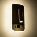 GloboStar® LADY-O 61364 Μοντέρνο Φωτιστικό Τοίχου - Απλίκα Ξενοδοχείου Bed Side LED 10W 1000lm 36° & 360° AC 220-240V - Reading Light & Κρυφός Φωτισμός - Φορτιστής USB 3A - Μ10.5 x Π10 x Υ18.5cm - Φυσικό Λευκό 4500K - Λευκό - 3 Χρόνια Εγγύηση - Image 7