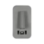 GloboStar® LADY-O 61365 Μοντέρνο Φωτιστικό Τοίχου - Απλίκα Ξενοδοχείου Bed Side LED 10W 1000lm 36° & 360° AC 220-240V - Reading Light & Κρυφός Φωτισμός - Φορτιστής USB 3A - Μ10.5 x Π10 x Υ18.5cm - Φυσικό Λευκό 4500K - Γκρι Ανθρακί - 3 Χρόνια Εγγύηση