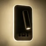 GloboStar® LADY-O 61365 Μοντέρνο Φωτιστικό Τοίχου - Απλίκα Ξενοδοχείου Bed Side LED 10W 1000lm 36° & 360° AC 220-240V - Reading Light & Κρυφός Φωτισμός - Φορτιστής USB 3A - Μ10.5 x Π10 x Υ18.5cm - Φυσικό Λευκό 4500K - Γκρι Ανθρακί - 3 Χρόνια Εγγύηση - Image 6