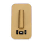 GloboStar® LADY-O 61366 Μοντέρνο Φωτιστικό Τοίχου - Απλίκα Ξενοδοχείου Bed Side LED 10W 1000lm 36° & 360° AC 220-240V - Reading Light & Κρυφός Φωτισμός - Φορτιστής USB 3A - Μ10.5 x Π10 x Υ18.5cm - Φυσικό Λευκό 4500K - Χρυσό Βούρτσας - 3 Χρόνια Εγγύηση - Image 2