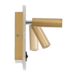 GloboStar® LADY-O 61366 Μοντέρνο Φωτιστικό Τοίχου - Απλίκα Ξενοδοχείου Bed Side LED 10W 1000lm 36° & 360° AC 220-240V - Reading Light & Κρυφός Φωτισμός - Φορτιστής USB 3A - Μ10.5 x Π10 x Υ18.5cm - Φυσικό Λευκό 4500K - Χρυσό Βούρτσας - 3 Χρόνια Εγγύηση - Image 3