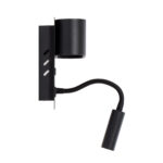 GloboStar® IBIS 61367 Μοντέρνο Φωτιστικό Τοίχου - Απλίκα Ξενοδοχείου Bed Side LED 10W 1100lm 36° & 360° AC 220-240V - Reading Light & Up/Down Light - Φορτιστής USB 3A - Μ10 x Π6.1 x Υ18cm - Φυσικό Λευκό 4500K - Μαύρο - Image 3