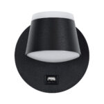 GloboStar® REGENCY 61373 Μοντέρνο Φωτιστικό Τοίχου - Απλίκα Ξενοδοχείου Bed Side LED 8W 920lm 120° AC 220-240V - Reading Up/Down Light - Φορτιστής USB 3A - Μ12 x Π12 x Υ13cm - Φυσικό Λευκό 4500K - Μαύρο - Image 3