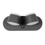 GloboStar® REGENCY 61378 Μοντέρνο Φωτιστικό Τοίχου - Απλίκα Ξενοδοχείου Bed Side LED 16W 1840lm 120° AC 220-240V - Reading Up/Down Light - Φορτιστής USB 3A - Μ16.5 x Π12 x Υ10cm - Φυσικό Λευκό 4500K - Γκρι Ανθρακί - Image 3
