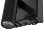 GloboStar® ROULETTE-R 61379 Μοντέρνο Φωτιστικό Τοίχου - Απλίκα Ξενοδοχείου Bed Side LED 3W 360lm & 1 x E27 36° & 360° AC 220-240V - Reading Up/Down Light - Φορτιστής USB 3A - Μ22 x Π23.5 x Υ37cm - Φυσικό Λευκό 4500K - Μαύρο με Μπεζ Καπέλο - Σετ 2 Τεμαχίων - Image 5