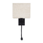 GloboStar® ROULETTE-S 61382 Μοντέρνο Φωτιστικό Τοίχου - Απλίκα Ξενοδοχείου Bed Side LED 3W 360lm & 1 x E27 36° & 360° AC 220-240V - Reading Up/Down Light - Φορτιστής USB 3A - Μ17 x Π20 x Υ37cm - Φυσικό Λευκό 4500K - Μαύρο με Μπεζ Καπέλο - Σετ 2 Τεμαχίων - Image 4
