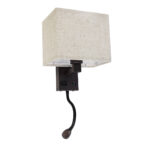 GloboStar® ROULETTE-S 61384 Μοντέρνο Φωτιστικό Τοίχου - Απλίκα Ξενοδοχείου Bed Side LED 3W 360lm & 1 x E27 36° & 360° AC 220-240V - Reading Up/Down Light - Φορτιστής USB 3A - Μ17 x Π20 x Υ37cm - Φυσικό Λευκό 4500K - Καφέ με Μπεζ Καπέλο - Σετ 2 Τεμαχίων - Image 3
