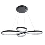GloboStar® BUTTERFLY 61391 Κρεμαστό Φωτιστικό Οροφής Design LED CCT 75W 8400lm 300° AC 220-240V - Εναλλαγή Φωτισμού μέσω Τηλεχειριστηρίου All In One Ψυχρό 6000k+Φυσικό 4500k+Θερμό 2700k Dimmable Μ71 x Π52 x Υ4cm - Μαύρο - 3 Years Warranty - Image 4