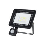 GloboStar® AURORA 61439 Επαγγελματικός Προβολέας LED 30W 3750lm 120° AC 220-240V με Ενσωματωμένο Ρυθμιζόμενο Αισθητήρα Κίνησης PIR - Αδιάβροχος IP67 - Μ16 x Π5 x Υ17.5cm - Μαύρο - Ψυχρό Λευκό 6000K - LUMILEDS Chips - TÜV Rheinland Certified - 3 Years Warranty