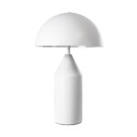 GloboStar® URANUS-M 61454 Μοντέρνο Επιτραπέζιο Φωτιστικό Πορτατίφ Δίφωτο 2 x E27 AC220-240V IP20 - Φ35 x Υ54cm - Λευκό Μεταλλικό Καμπάνα με Διακόπτη On/Off - 5 Years Warranty - Image 3