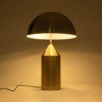 GloboStar® URANUS-L 61459 Μοντέρνο Επιτραπέζιο Φωτιστικό Πορτατίφ Δίφωτο 2 x E27 AC220-240V IP20 - Φ50 x Υ77cm - Χρυσό Πλατίνα Μεταλλικό Καμπάνα με Διακόπτη On/Off - 5 Χρόνια Εγγύηση - Image 8