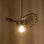 GloboStar® LUMINOVA 61462 Μοντέρνο Κρεμαστό Φωτιστικό Πλέγμα Μονόφωτο 1 x E27 IP20 Μαύρο Σχοινί με Μαύρο Σύρμα - Μ42 x Π42 x Υ20.5cm - Image 2