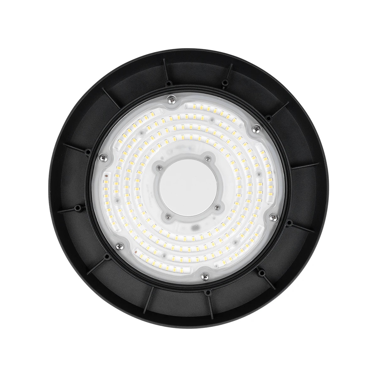 GLOBOSTAR® INDUSTRY 61500 Βιομηχανικό Φωτιστικό Καμπάνα High Bay UFO LED 100W 15000lm SDCM<5 90° AC 85-265V Αδιάβροχο IP65 IK08 Μαύρο Χυτό Αλουμίνιο - Φυσικό Λευκό 5000K - 175 x Sanan Opto SMD Chip & TÜV SÜD Driver - Μ26.5 x Π26.5 x Υ15cm - 5 Χρόνια Εγγύηση - Image 5