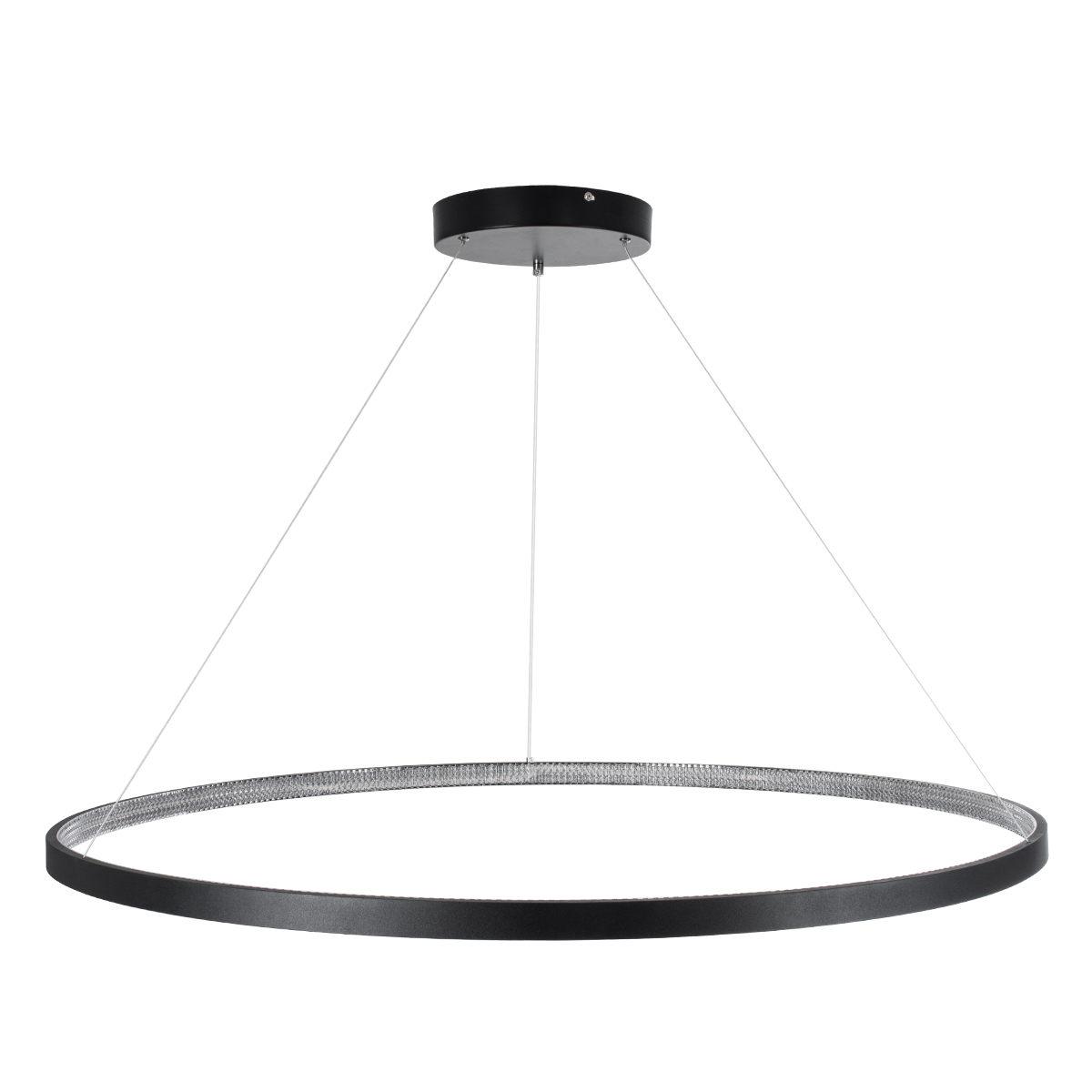 GloboStar® DIAMOND 61519 Κρεμαστό Φωτιστικό Δαχτυλίδι-Κύκλος LED CCT 75W 8400lm 360° AC 220-240V - Εναλλαγή Φωτισμού μέσω Τηλεχειριστηρίου All In One Ψυχρό 6000k+Φυσικό 4500k+Θερμό 2700k Dimmable Φ100cm - Μαύρο - 3 Years Warranty - Image 4