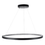 GloboStar® DIAMOND 61520 Κρεμαστό Φωτιστικό Δαχτυλίδι-Κύκλος LED CCT 67W 7504lm 360° AC 220-240V - Εναλλαγή Φωτισμού μέσω Τηλεχειριστηρίου All In One Ψυχρό 6000k+Φυσικό 4500k+Θερμό 2700k Dimmable Φ80cm - Μαύρο - 3 Years Warranty - Image 4