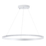 GloboStar® DIAMOND 61521 Κρεμαστό Φωτιστικό Δαχτυλίδι-Κύκλος LED CCT 67W 7504lm 360° AC 220-240V - Εναλλαγή Φωτισμού μέσω Τηλεχειριστηρίου All In One Ψυχρό 6000k+Φυσικό 4500k+Θερμό 2700k Dimmable Φ80cm - Λευκό - 3 Years Warranty - Image 4