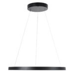 GloboStar® DIAMOND 61522 Κρεμαστό Φωτιστικό Δαχτυλίδι-Κύκλος LED CCT 45W 5040lm 360° AC 220-240V - Εναλλαγή Φωτισμού μέσω Τηλεχειριστηρίου All In One Ψυχρό 6000k+Φυσικό 4500k+Θερμό 2700k Dimmable Φ60cm - Μαύρο - 3 Years Warranty - Image 3