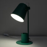 GloboStar® PENCASE 61566 Μοντέρνο Επιτραπέζιο Φωτιστικό Γραφείου - Πορτατίφ - Μονόφωτο 1 x E27 Πράσινο Μεταλλικό Καμπάνα με Διακόπτη On/Off - Μολυβοθήκη & Βάση Τηλεφώνου - L12 x W15 x H38cm - Image 8