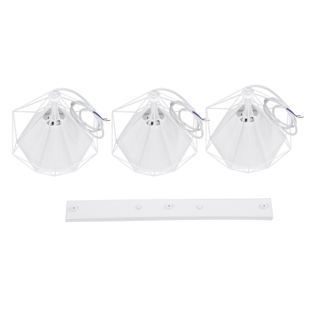 GloboStar® EIFFEL 61570 Vintage Κρεμαστό Φωτιστικό Ράγα Τρίφωτο 3 x E27 IP20 Λευκό Μέταλλο με Λευκό Ύφασμα - Μ68 x Π25 x Υ130cm - Image 10