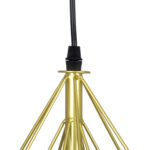 GloboStar® EIFFEL 61571 Vintage Κρεμαστό Φωτιστικό Ράγα Τρίφωτο 3 x E27 IP20 Χρυσό Μέταλλο με Λευκό Ύφασμα - Μ68 x Π25 x Υ130cm - Image 6