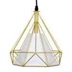 GloboStar® EIFFEL 61571 Vintage Κρεμαστό Φωτιστικό Ράγα Τρίφωτο 3 x E27 IP20 Χρυσό Μέταλλο με Λευκό Ύφασμα - Μ68 x Π25 x Υ130cm - Image 7