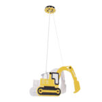 GloboStar® EXCAVATOR 61579 Παιδικό Κρεμαστό Φωτιστικό Φιγούρα Μονόφωτο 1 x E27 IP20 Κίτρινο & Μαύρο Πλαστικό - Μ45 x Π15.5 x Υ27cm - Image 3