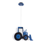 GloboStar® TRACTOR 61580 Παιδικό Κρεμαστό Φωτιστικό Φιγούρα Μονόφωτο 1 x E27 IP20 Μπλε, Μαύρο & Λευκό Πλαστικό - Μ40 x Π15.5 x Υ26.5cm - Image 3