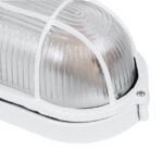 GloboStar® BOATLIGHT 61582 Vintage Industrial Φωτιστικό Τοίχου - Απλίκα - Καραβοχελώνα Εξωτερικού Χώρου Μονόφωτο 1 x E27 AC220-240V Αδιάβροχο IP65 - Σώμα Αλουμινίου & Tempered Glass - Μ21 x Π10.4 x Υ9cm - Λευκό - Οβάλ - 5 Years Warranty - Image 7