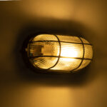 GloboStar® BOATLIGHT 61583 Vintage Industrial Φωτιστικό Τοίχου - Απλίκα - Καραβοχελώνα Εξωτερικού Χώρου Μονόφωτο 1 x E27 AC220-240V Αδιάβροχο IP65 - Σώμα Αλουμινίου & Tempered Glass - Μ21 x Π10.4 x Υ9cm - Μαύρο - Οβάλ - 5 Years Warranty - Image 9