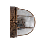 GloboStar® BOATLIGHT 61584 Vintage Industrial Φωτιστικό Τοίχου - Απλίκα - Καραβοχελώνα Εξωτερικού Χώρου Μονόφωτο 1 x E27 AC220-240V Αδιάβροχο IP65 - Σώμα Αλουμινίου & Tempered Glass - Μ21 x Π10.4 x Υ9cm - Αντικέ Μπρονζέ - Οβάλ - 5 Years Warranty - Image 4