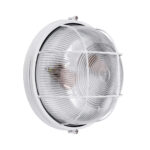 GloboStar® BOATLIGHT 61588 Vintage Industrial Φωτιστικό Τοίχου - Απλίκα - Καραβοχελώνα Εξωτερικού Χώρου Δίφωτο 2 x E27 AC220-240V Αδιάβροχο IP65 - Σώμα Αλουμινίου & Tempered Glass - Φ24 x Υ11cm - Λευκό - Στρόγγυλο - 5 Years Warranty - Image 2