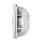 GloboStar® BOATLIGHT 61588 Vintage Industrial Φωτιστικό Τοίχου - Απλίκα - Καραβοχελώνα Εξωτερικού Χώρου Δίφωτο 2 x E27 AC220-240V Αδιάβροχο IP65 - Σώμα Αλουμινίου & Tempered Glass - Φ24 x Υ11cm - Λευκό - Στρόγγυλο - 5 Years Warranty - Image 4