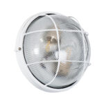 GloboStar® BOATLIGHT 61588 Vintage Industrial Φωτιστικό Τοίχου - Απλίκα - Καραβοχελώνα Εξωτερικού Χώρου Δίφωτο 2 x E27 AC220-240V Αδιάβροχο IP65 - Σώμα Αλουμινίου & Tempered Glass - Φ24 x Υ11cm - Λευκό - Στρόγγυλο - 5 Years Warranty - Image 8
