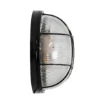 GloboStar® BOATLIGHT 61589 Vintage Industrial Φωτιστικό Τοίχου - Απλίκα - Καραβοχελώνα Εξωτερικού Χώρου Δίφωτο 2 x E27 AC220-240V Αδιάβροχο IP65 - Σώμα Αλουμινίου & Tempered Glass - Φ24 x Υ11cm - Μαύρο - Στρόγγυλο - 5 Years Warranty - Image 4