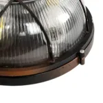 GLOBOSTAR® BOATLIGHT 61624 Vintage Φωτιστικό Καραβοχελώνα Τοίχου & Οροφής με Ντουί 2 x E27 AC 220-240V Αδιάβροχο IP65 - Χάλκινο Παλαιωμένο Εφέ Σκουριάς Ματ - Μ24 x Π24 x Υ11cm - Image 6