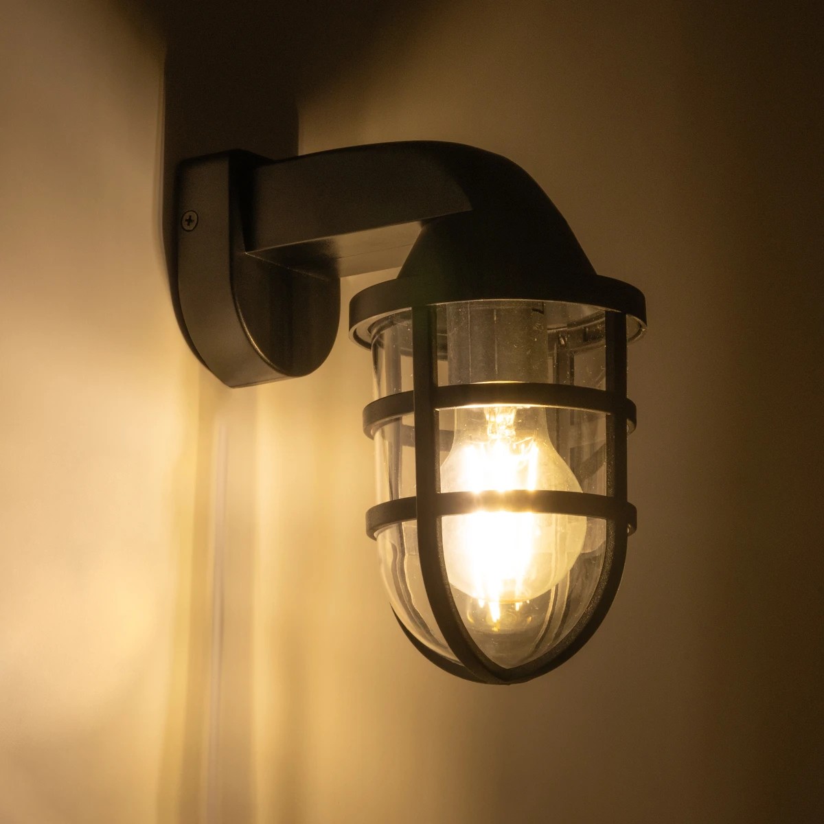 GLOBOSTAR® AGRE 61711 Φωτιστικό Τοίχου - Απλίκα Κήπου με Ντουί 1 x E27 AC 220-240V Αδιάβροχο IP65 - Μάυρο - Μ18 x Π11.5 x Υ22cm - Image 2