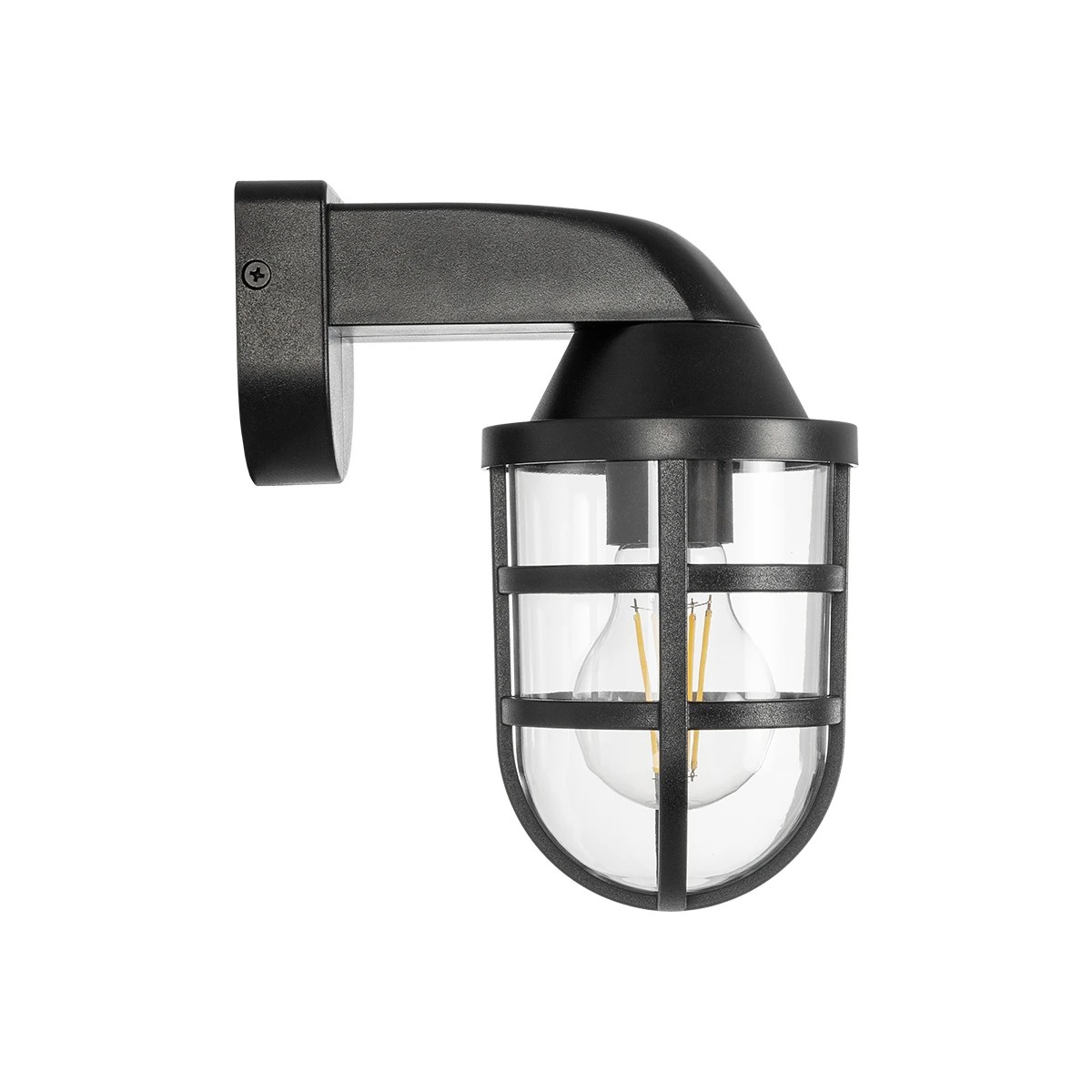 GLOBOSTAR® AGRE 61711 Φωτιστικό Τοίχου - Απλίκα Κήπου με Ντουί 1 x E27 AC 220-240V Αδιάβροχο IP65 - Μάυρο - Μ18 x Π11.5 x Υ22cm - Image 4