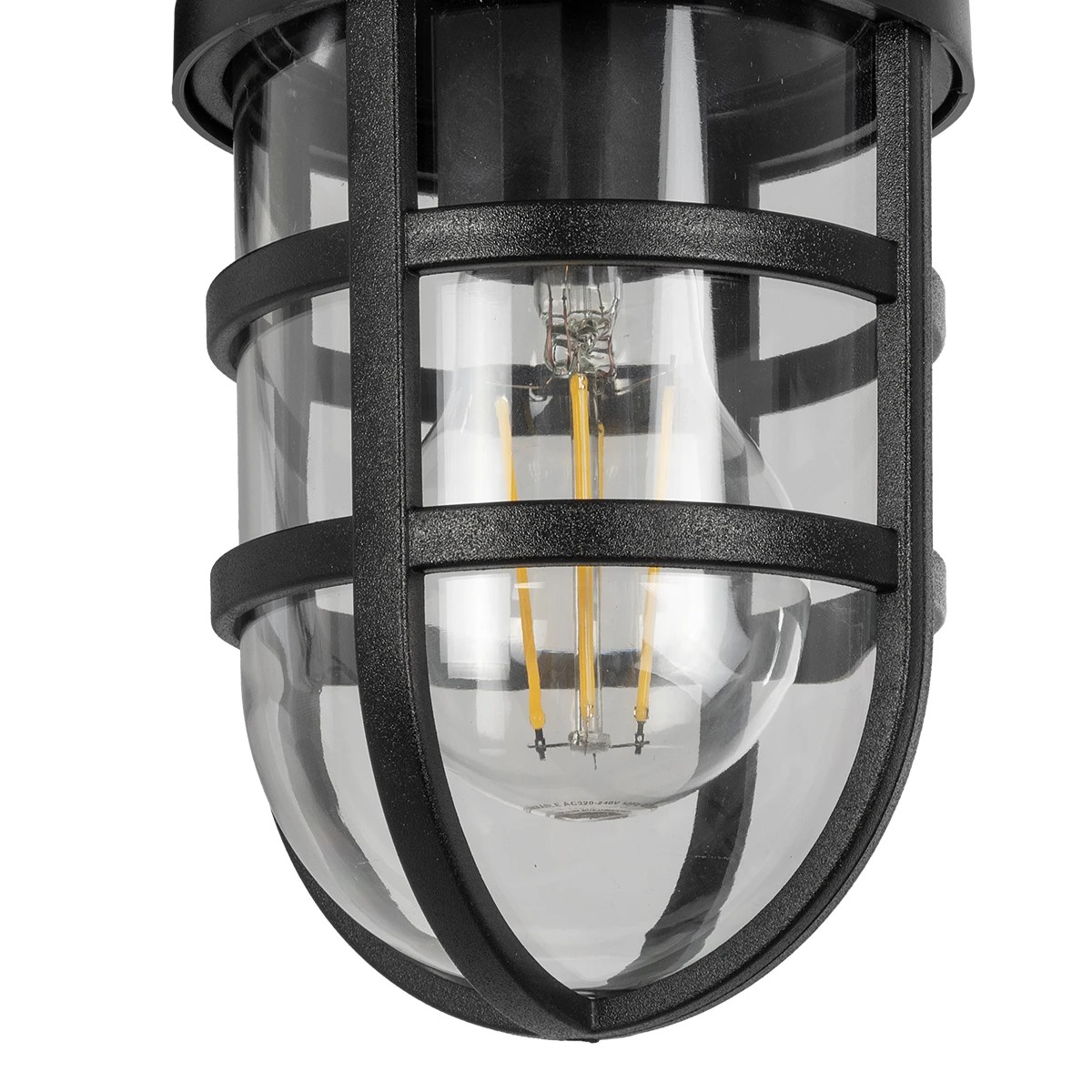 GLOBOSTAR® AGRE 61711 Φωτιστικό Τοίχου - Απλίκα Κήπου με Ντουί 1 x E27 AC 220-240V Αδιάβροχο IP65 - Μάυρο - Μ18 x Π11.5 x Υ22cm - Image 6