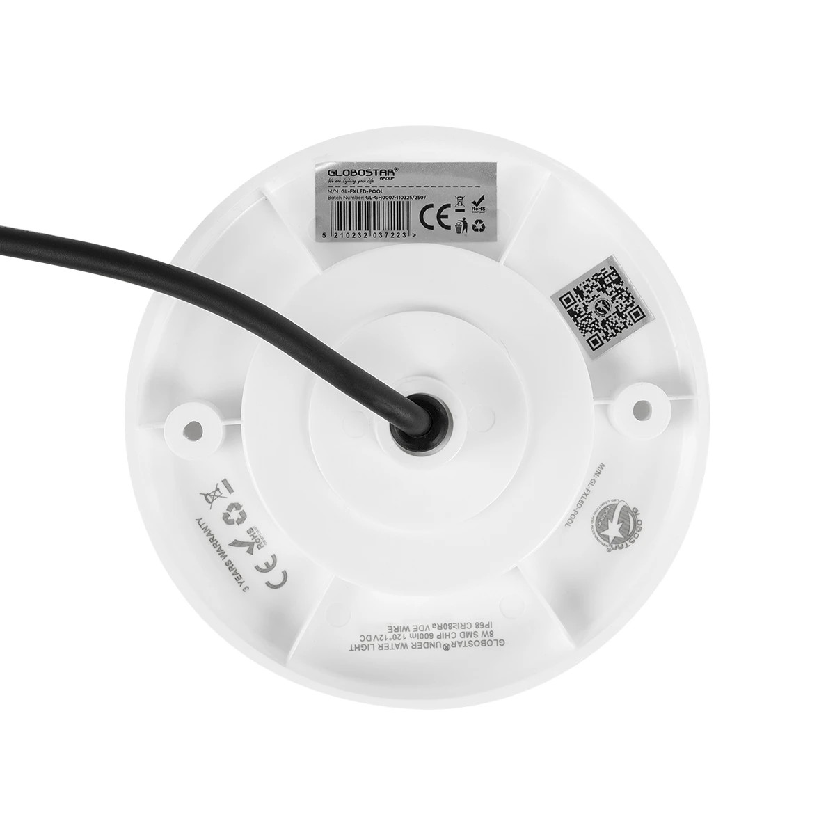 GLOBOSTAR® POOLARTY 61715 Υποβρύχιο Φωτιστικό για Σιντριβάνια/Πισίνες LED 8W 640lm 120° DC 12V Αδιάβροχο IP68 Φυσικό Λευκό 4500K Dimmable - 1m VDE Rubber Καλώδιο - Φ13 x Υ2cm - 3 Χρόνια Εγγύηση - Image 3