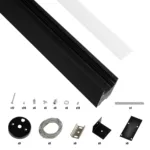 GLOBOSTAR® ALP-LINEAR LUMILINE 61764-3M Επιφανειακό / Κρεμαστό Προφίλ Αλουμινίου με Λευκό Γαλακτερό Πατητό Κάλυμμα για Ταινίες LED IP20 - Μαύρο Ματ - Μ300 x Π3.5 x Υ7cm - Image 2