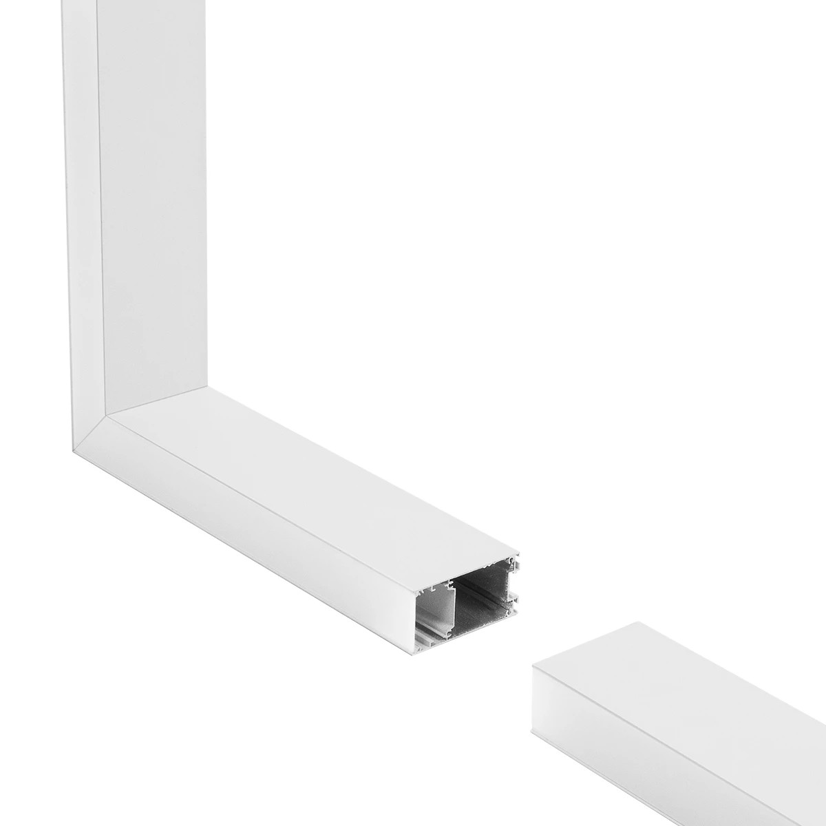 GLOBOSTAR® ALP-CORNER-SIDE90 LUMILINE 61766 Επιφανειακό / Κρεμαστό Προφίλ Αλουμινίου Γωνία με Λευκό Γαλακτερό Πατητό Κάλυμμα για Ταινίες LED IP20 - Λευκό Ματ - Μ30 x Π3.5 x Υ7cm - Image 2