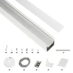 GLOBOSTAR® ALP-LINEAR BRIGHTRAIL 61774-3M Επιφανειακό / Κρεμαστό Προφίλ Αλουμινίου με Λευκό Γαλακτερό Πατητό Κάλυμμα για Ταινίες LED IP20 - Λευκό Ματ - Μ300 x Π5 x Υ7.5cm - Image 2