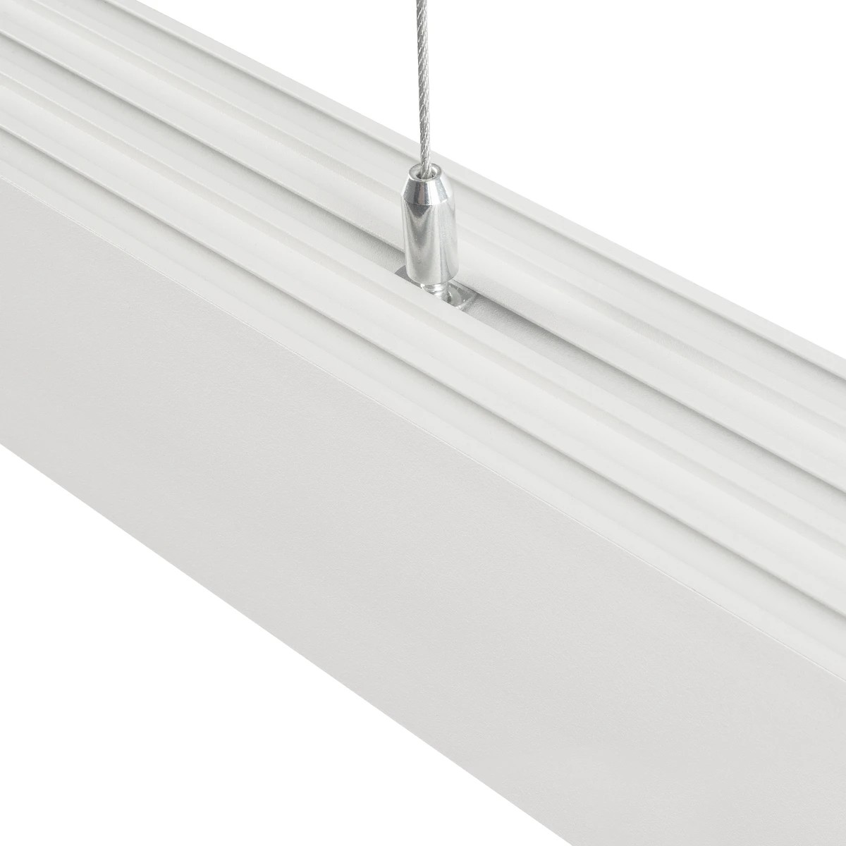 GLOBOSTAR® ALP-LINEAR BRIGHTRAIL 61774-3M Επιφανειακό / Κρεμαστό Προφίλ Αλουμινίου με Λευκό Γαλακτερό Πατητό Κάλυμμα για Ταινίες LED IP20 - Λευκό Ματ - Μ300 x Π5 x Υ7.5cm - Image 5