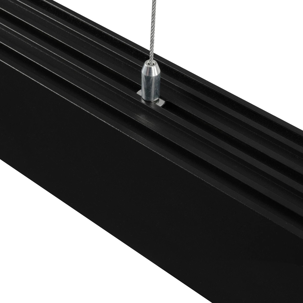 GLOBOSTAR® ALP-LINEAR BRIGHTRAIL 61775-3M Επιφανειακό / Κρεμαστό Προφίλ Αλουμινίου με Λευκό Γαλακτερό Πατητό Κάλυμμα για Ταινίες LED IP20 - Μαύρο Ματ - Μ300 x Π5 x Υ7.5cm - Image 5