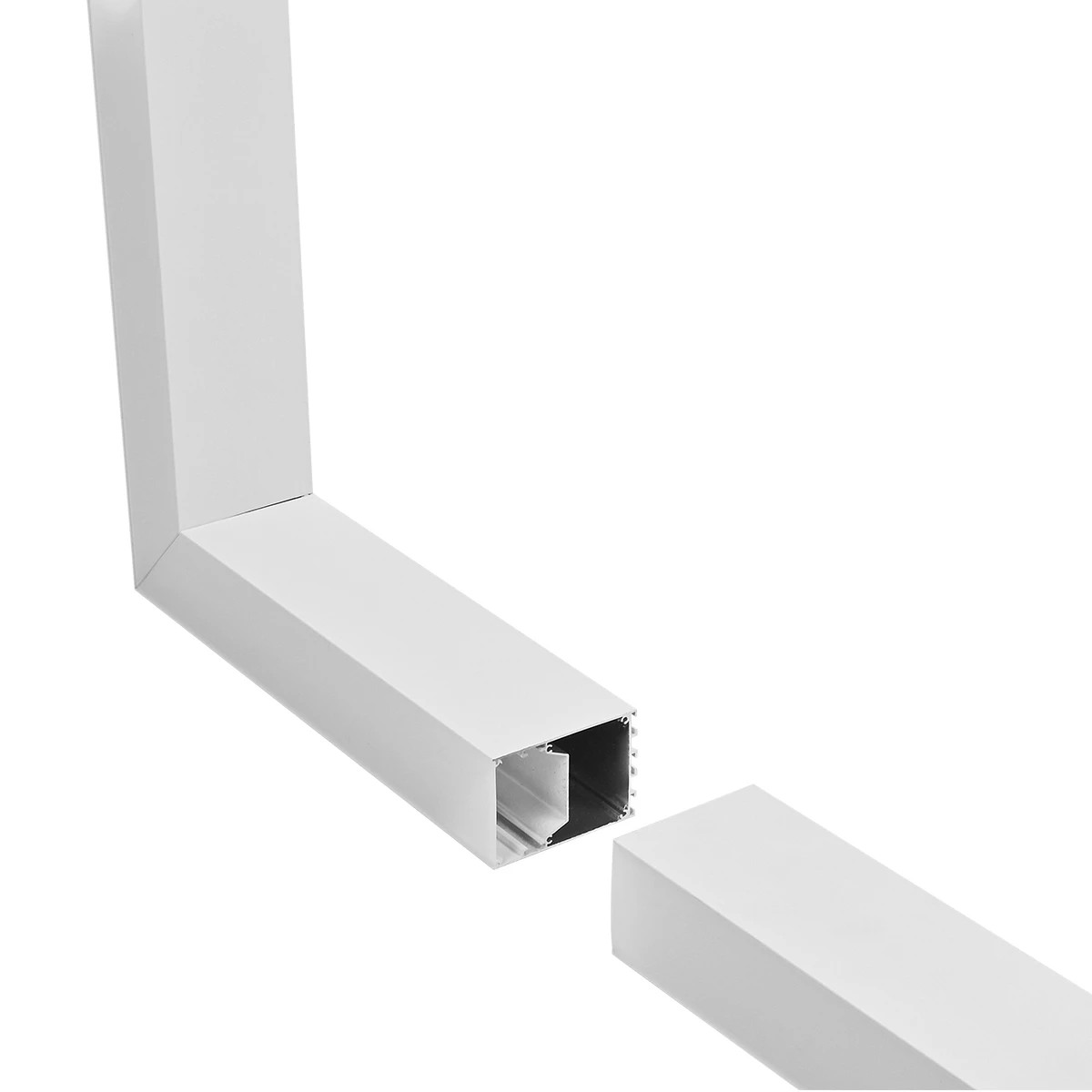 GLOBOSTAR® ALP-CORNER-SIDE90 BRIGHTRAIL 61777 Επιφανειακό / Κρεμαστό Προφίλ Αλουμινίου Γωνία με Λευκό Γαλακτερό Πατητό Κάλυμμα για Ταινίες LED IP20 - Λευκό Ματ - Μ30 x Π5 x Υ7.5cm - Image 2